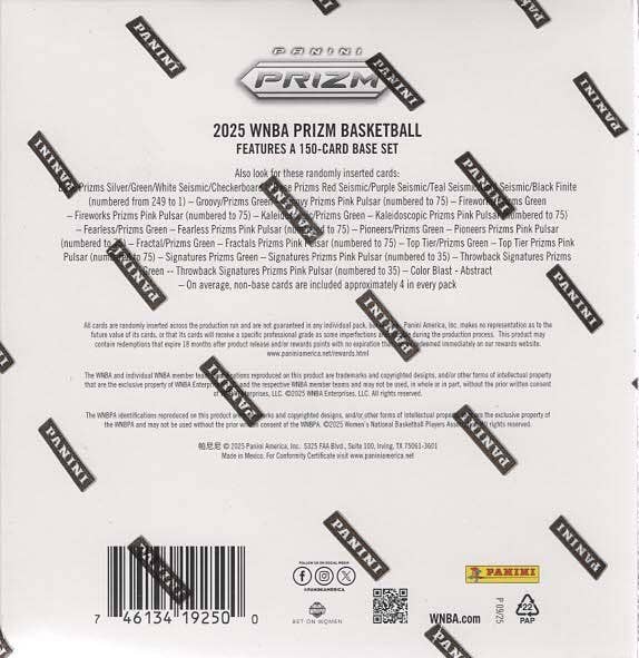 2025 Panini WBNA Prizm Basketball 60ct. Mega Box