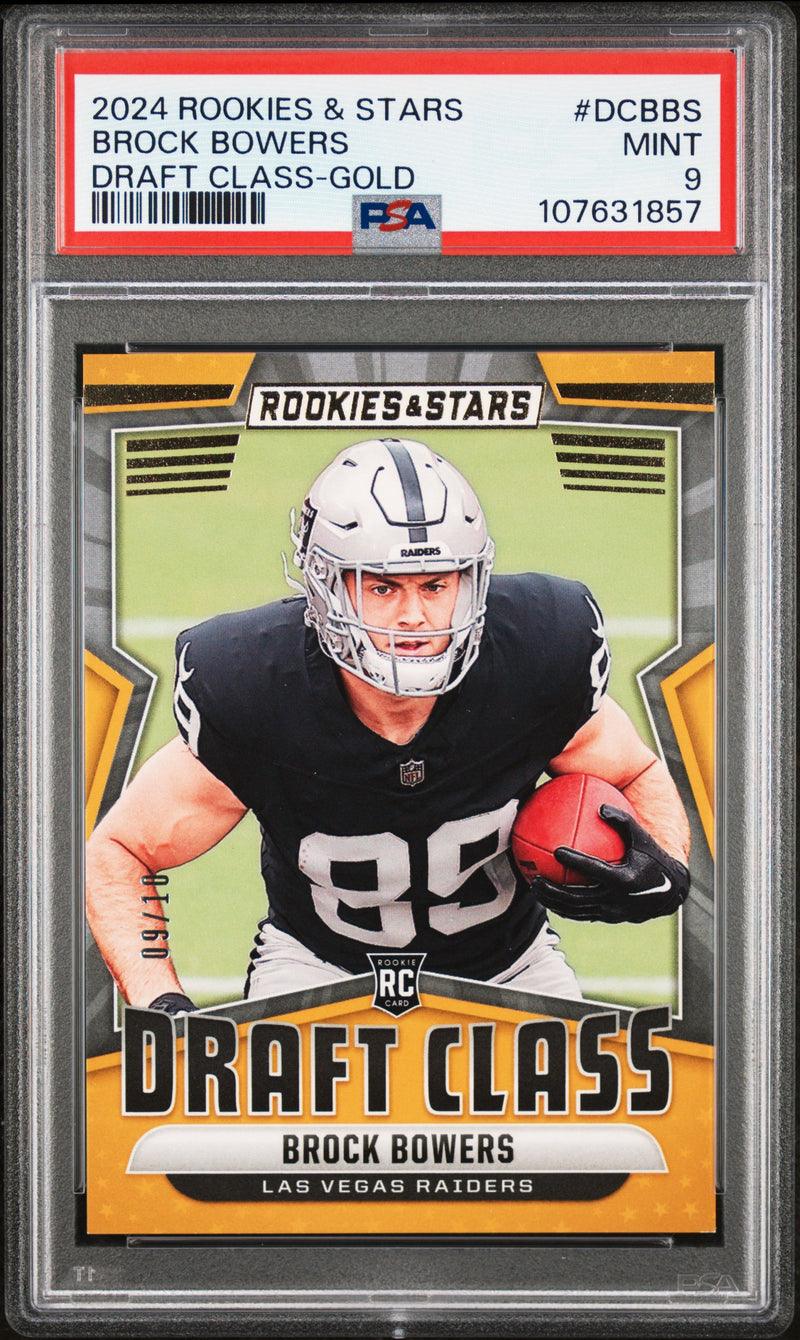2024 rookies & stars Brock Bowers draft class gold /10 PSA 9-1