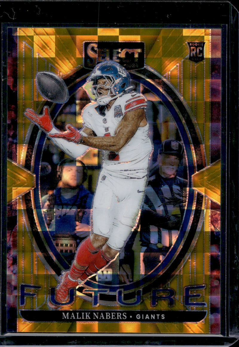 2024 Panini Select Malik Nabers Future Gold /10 #2-1