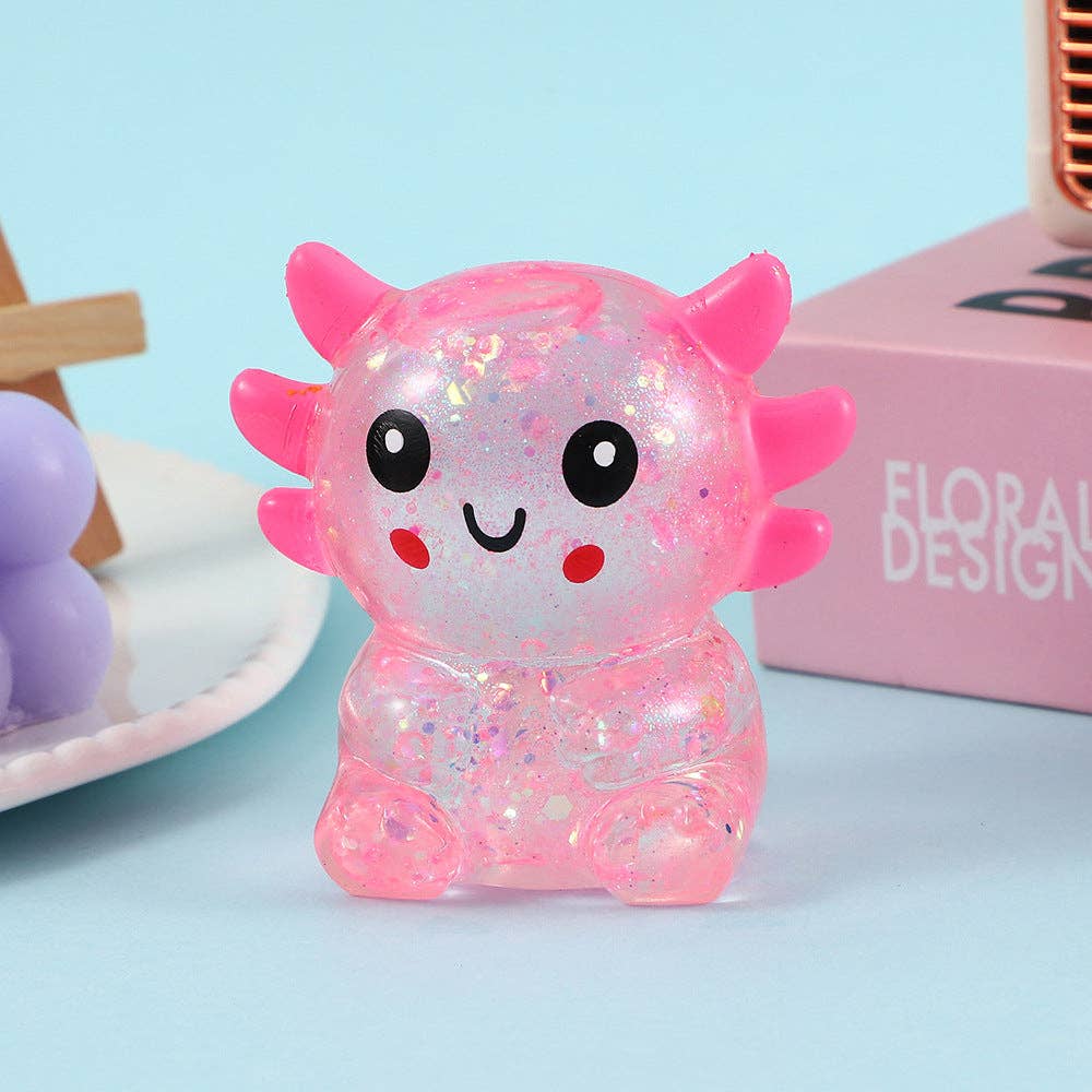 1 Cartoon Sequin prime, Capybara, Axolotl, highland cow Squishy Toy Slow Rising Stress Relief Squeeze Toy-5
