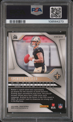2024 Prizm Spencer Rattler Black and Red Checker Rookie PSA 9 #388-2