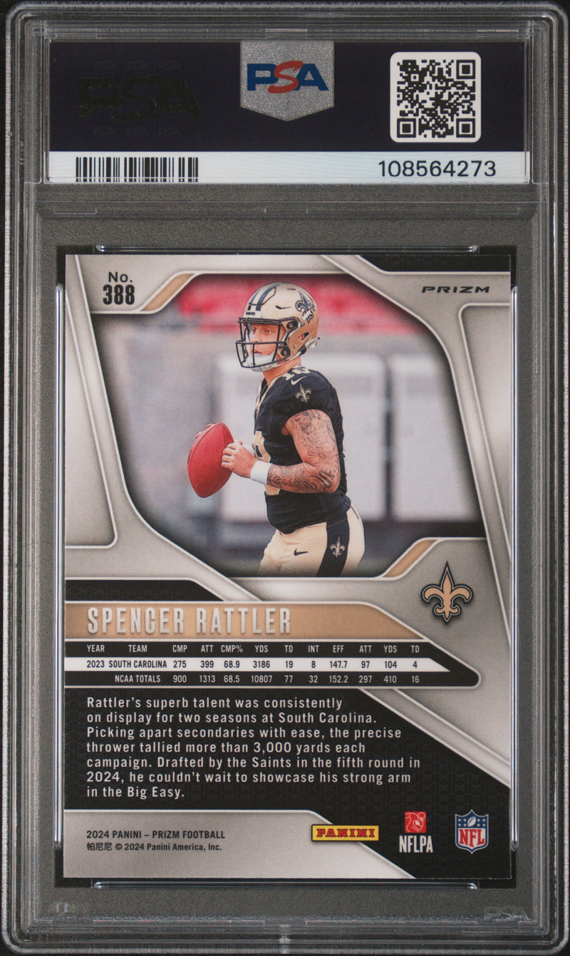 2024 Prizm Spencer Rattler Black and Red Checker Rookie PSA 9 #388-2