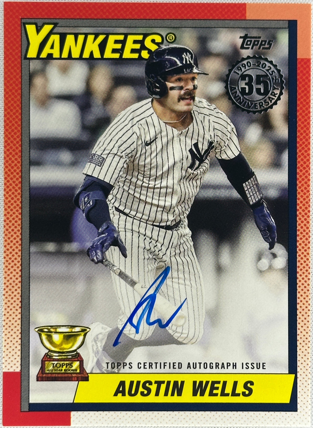 2025 Topps Austin Wells 35th Anniversary 1990 Auto #90B2-AW