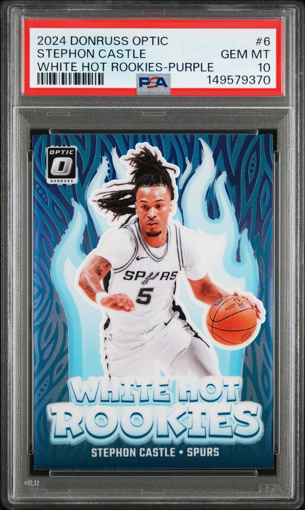 2024 Donruss Optic Stephon Castle White Hot Rookies Purple #6 PSA 10