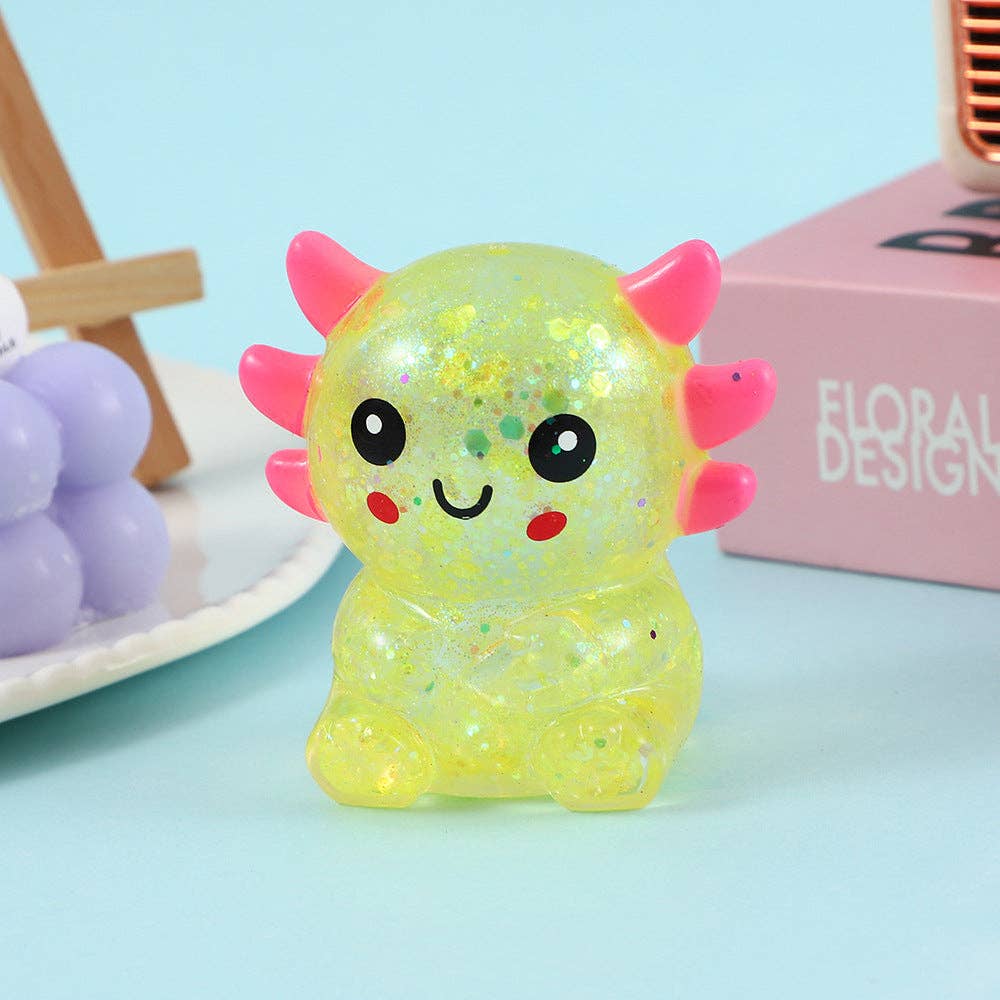 1 Cartoon Sequin prime, Capybara, Axolotl, highland cow Squishy Toy Slow Rising Stress Relief Squeeze Toy-4