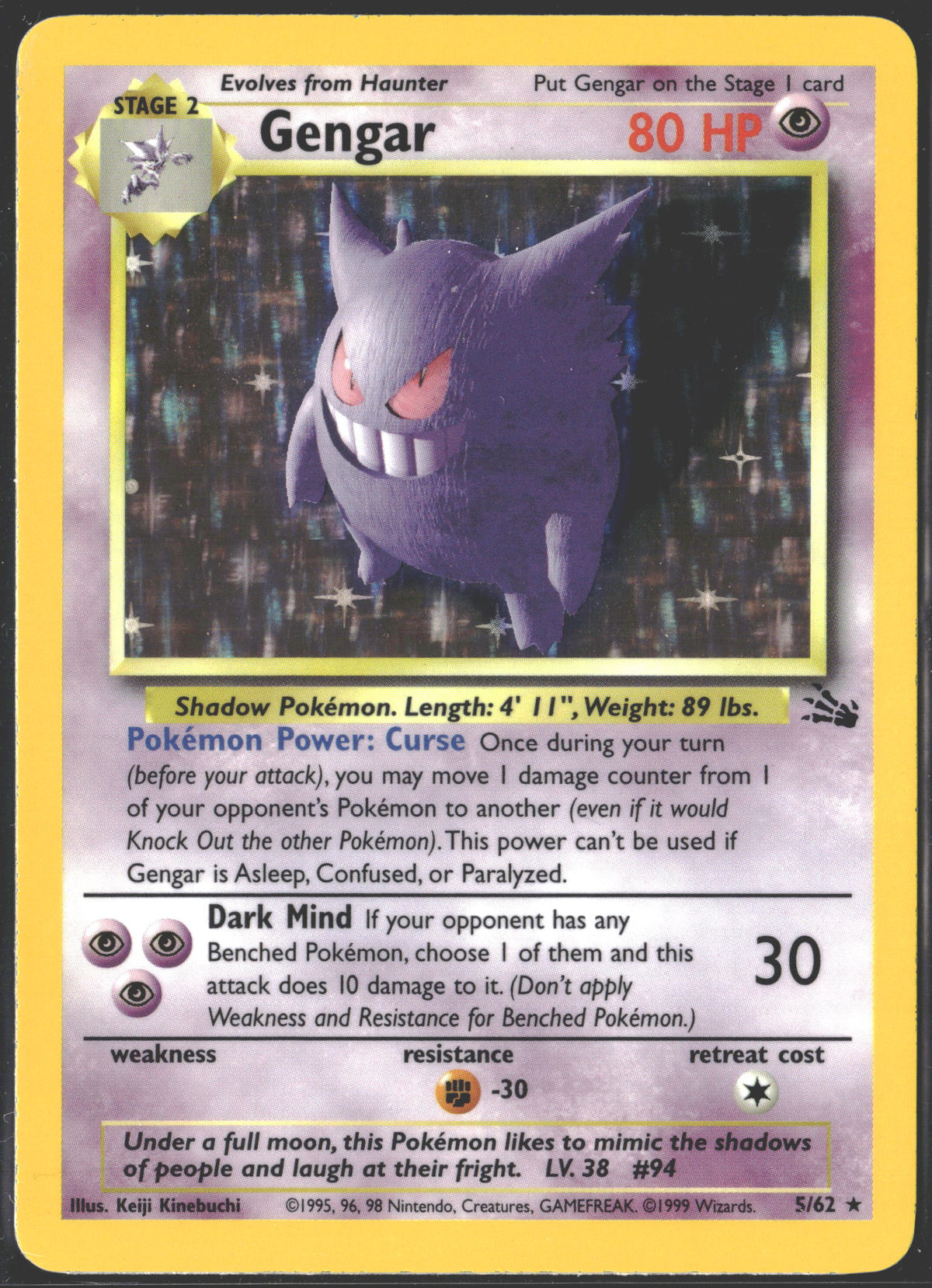 Gengar Holo Fossil #05/62-1