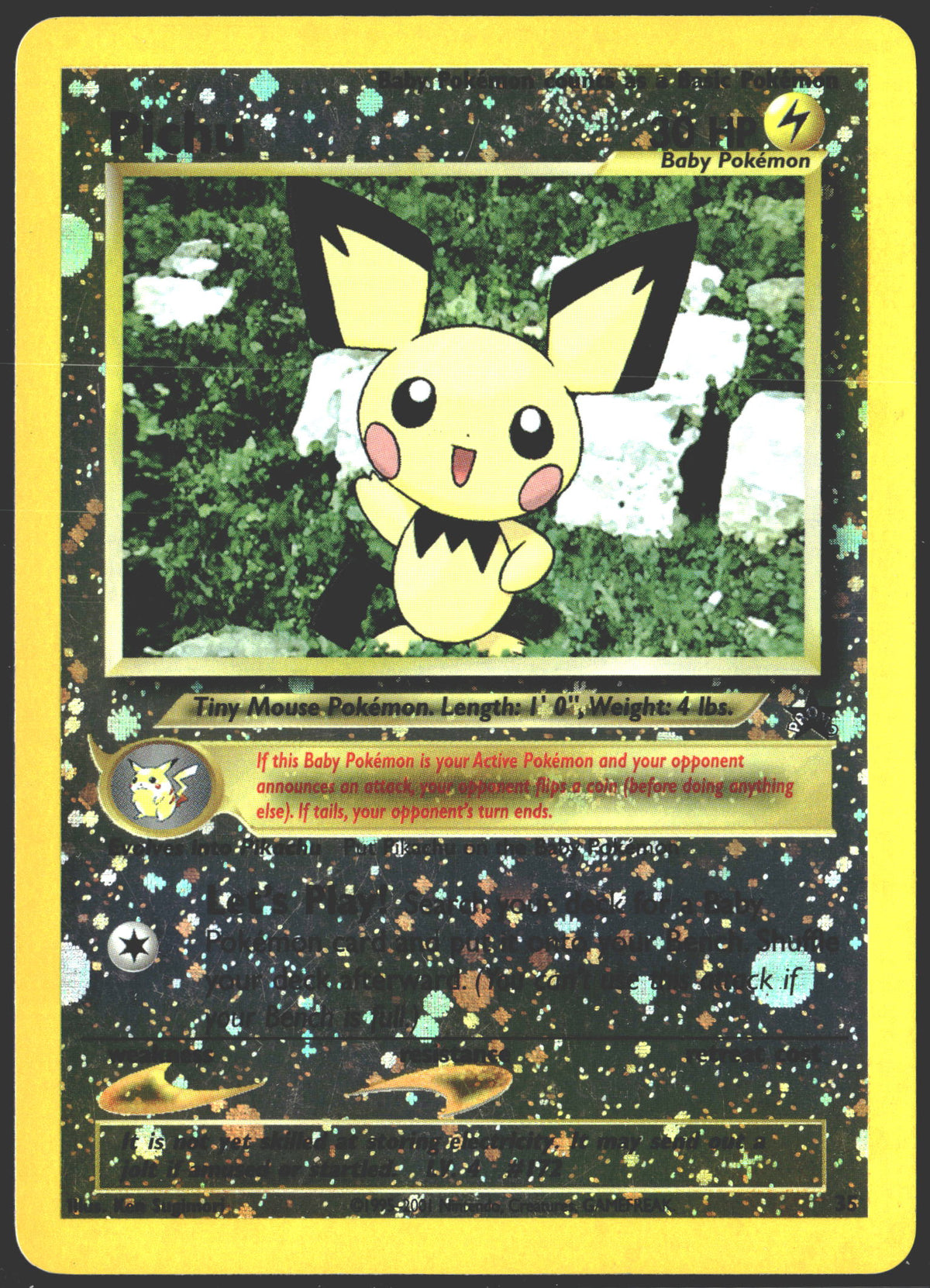Pichu Cosmos Reverse Holo WoTC Promo #35/53-1
