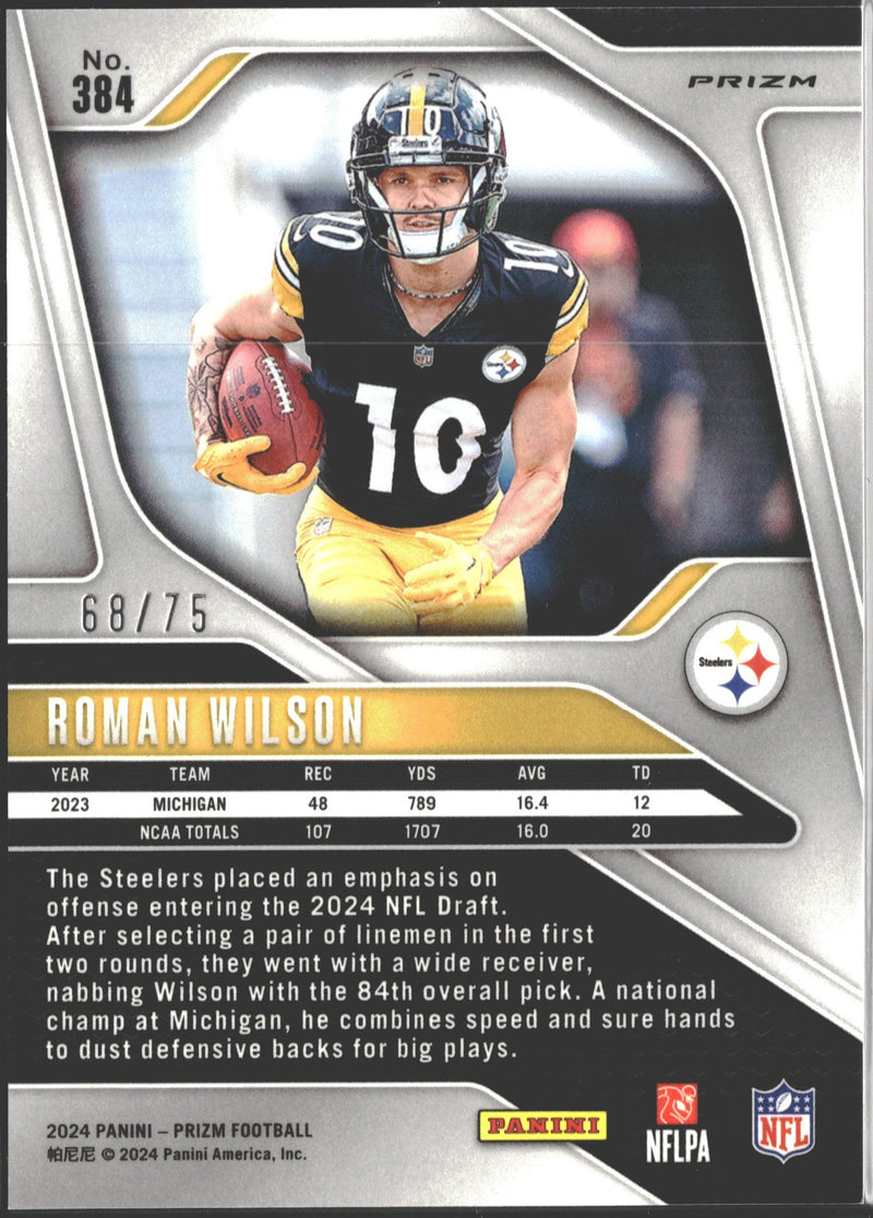 2024 Panini Prizm Roman Wilson Green Scope Prizm RC #384 /75-2