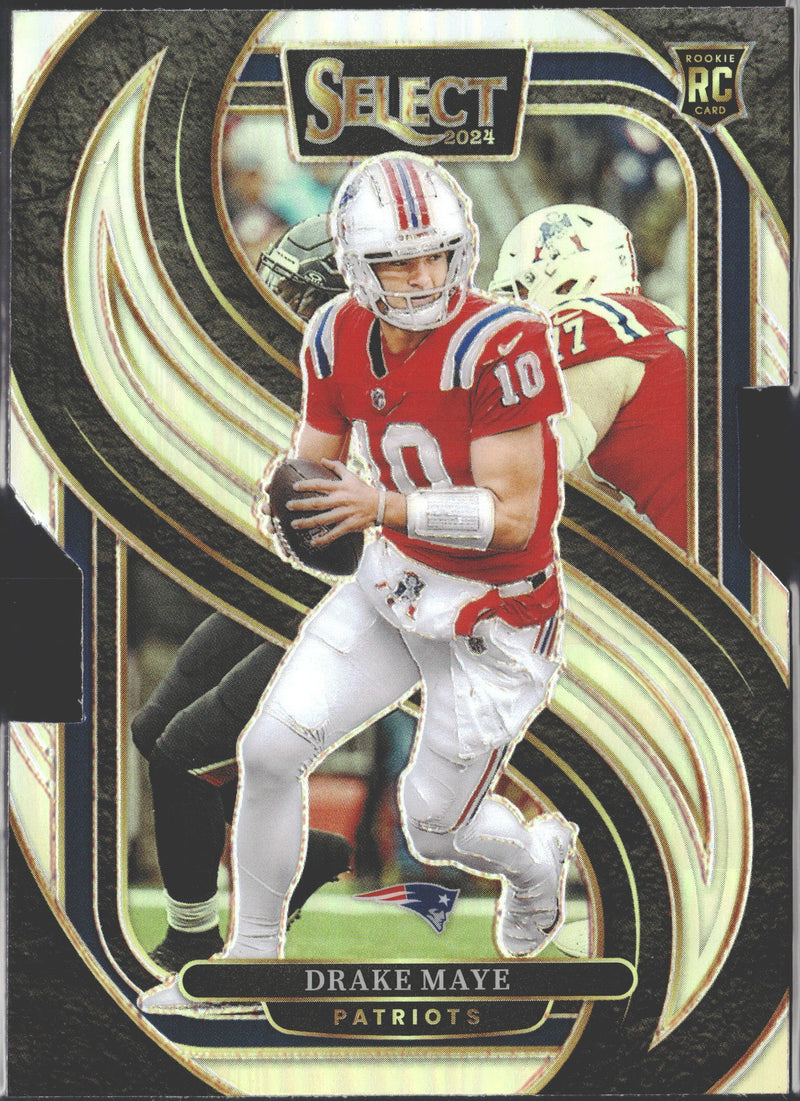 2024 Panini Select Drake Maye Silver Prizm Die Cut RC #113-1