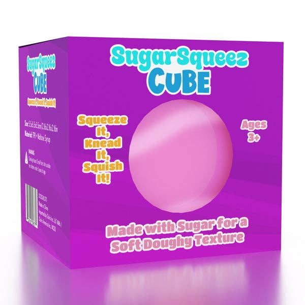 SugarSqueez Cube Squishy Fidget Sugar Stress Ball (1pc) Assorted Colors-2