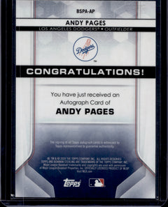 2020 Bowman Sterling Andy Pages Auto #BSPA-AP-2