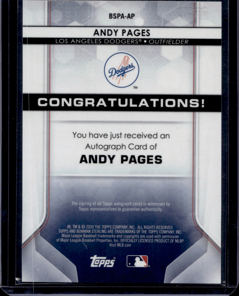 2020 Bowman Sterling Andy Pages Auto #BSPA-AP-2