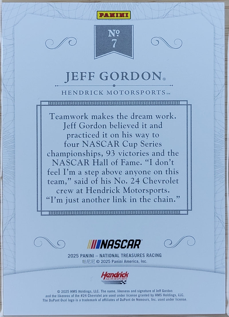 2025 Panini National Treasures Jeff Gordon 2016 Throwback #/35 #7-2