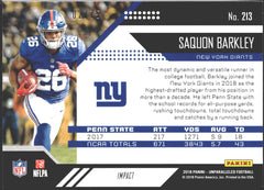 2018 Panini Unparalleled Saquon Barkley Impact #/75 RC #213-2