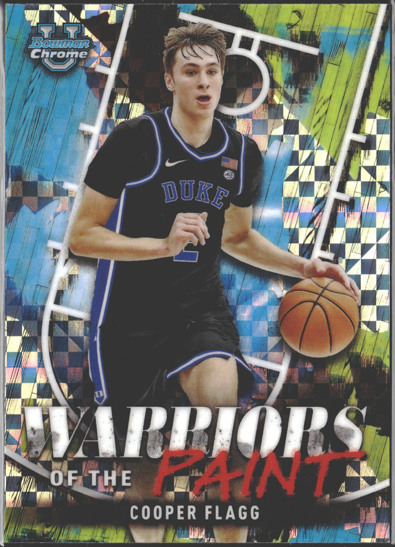 2024 Bowman University Chrome Cooper Flagg Warriors in the Paint Refractor #WP-7-1