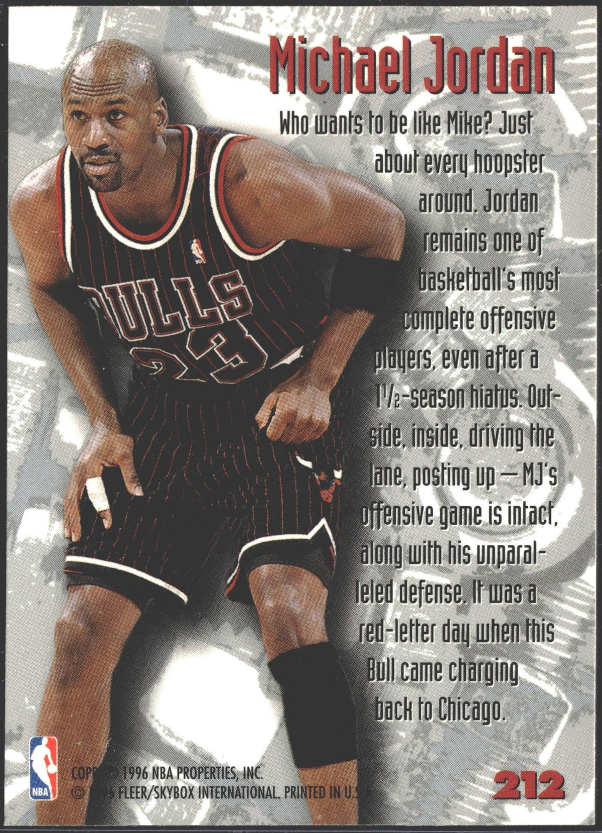 1995-96 Metal Michael Jordan Nuts & Bolts #212-2