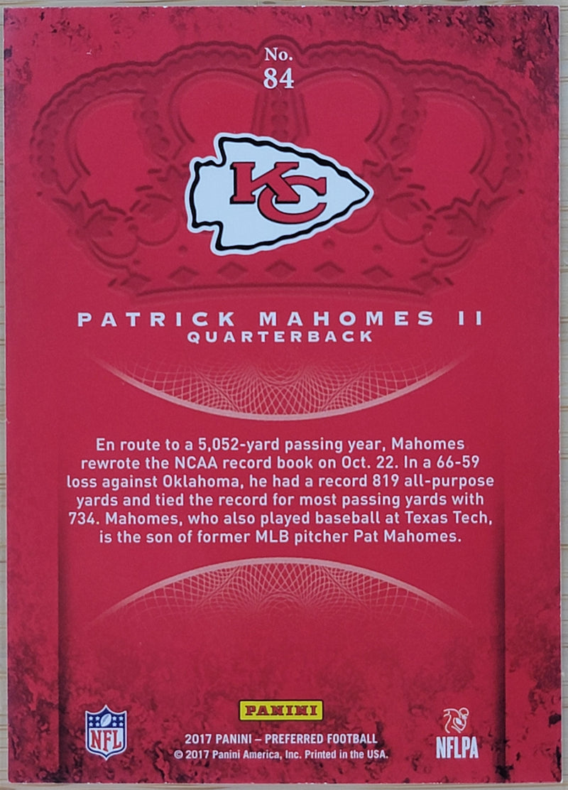 2017 Panini Crown Royale Patrick Mahomes II RC #84-2