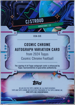 2024 Topps Cosmic Chrome CJ Stroud Cosmic Chrome Auto Gold Interstellar Refractor #/50 AU #CCA-CJS-2