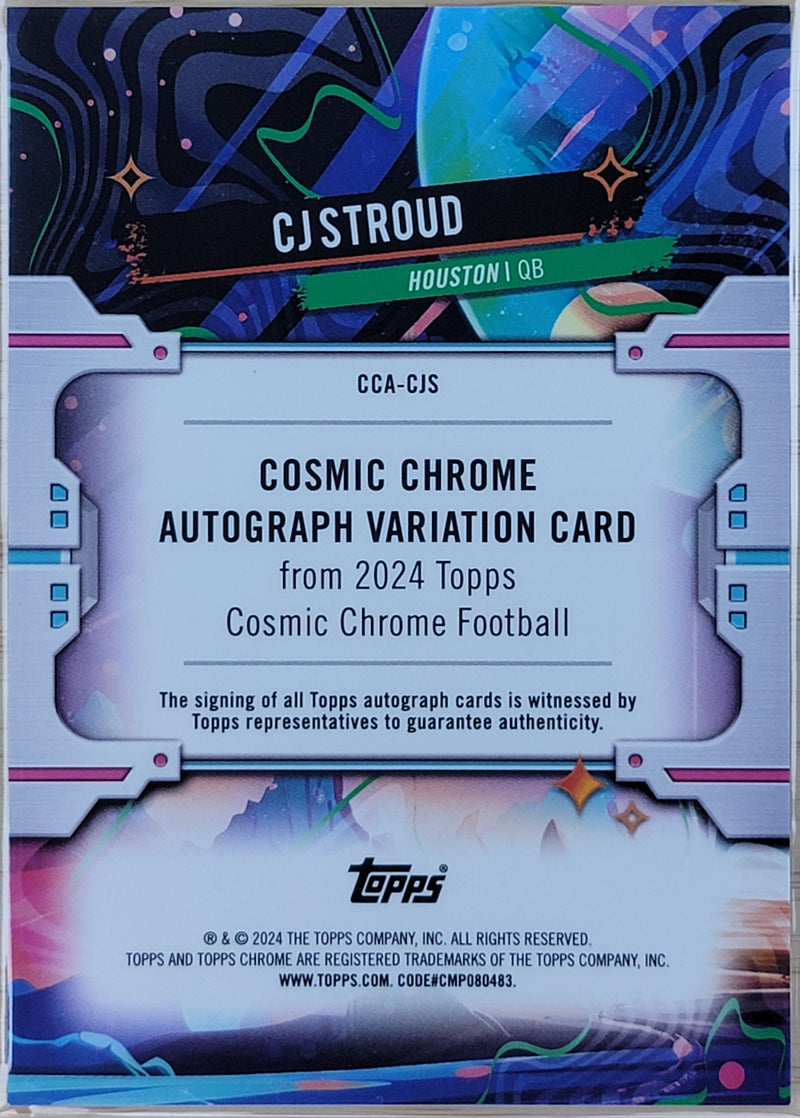 2024 Topps Cosmic Chrome CJ Stroud Cosmic Chrome Auto Gold Interstellar Refractor #/50 AU #CCA-CJS-2