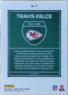 2023 Donruss Optic Travis Kelce Downtown International #7-2