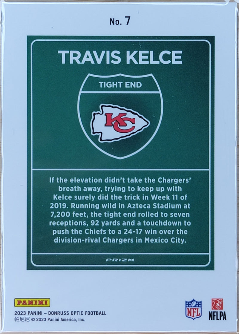 2023 Donruss Optic Travis Kelce Downtown International #7-2