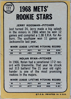1968 Topps Mets 1968 Rookie Stars (Jerry Koosman / Nolan Ryan) RC #177-2
