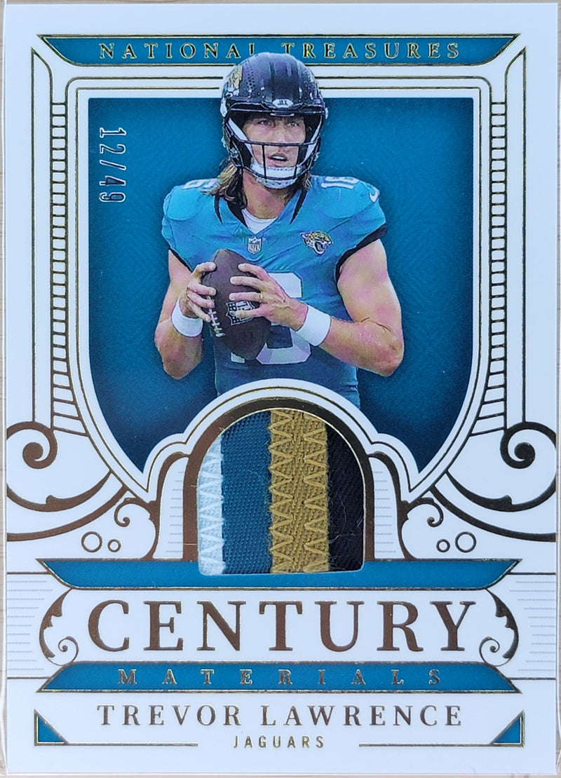 2025 Panini National Treasures Trevor Lawrence Century Materials #/49 #CM-TLE-1