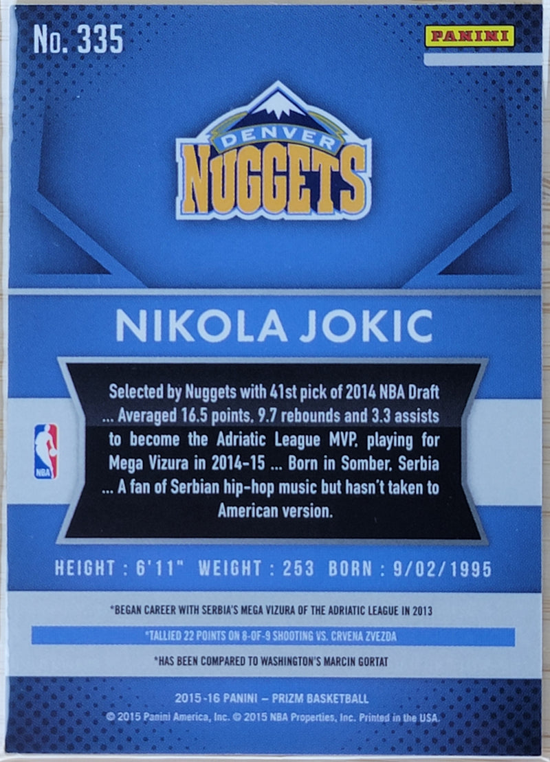 2015-16 Panini Prizm Nikola Jokic Silver RC #335-2