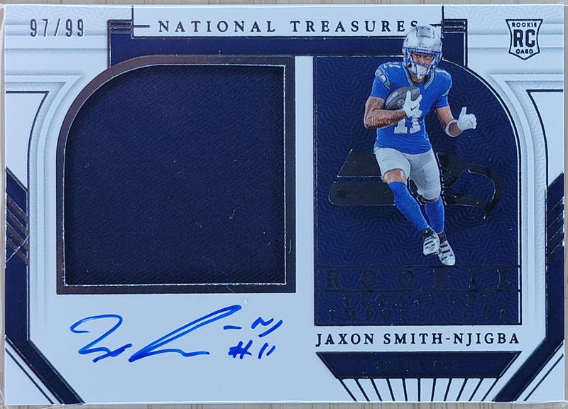 2023 Panini National Treasures Jaxon Smith-Njigba Rookie Treasured Impressions #/99 AU #TI-JSN-1