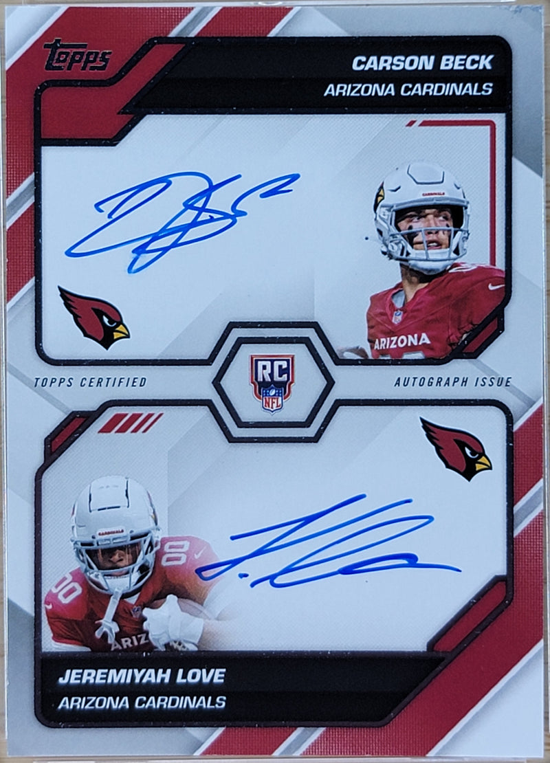 2026 Topps Flagship Jeremiyah Love / Carson Beck First Dual Signatures #FDS-BL-1