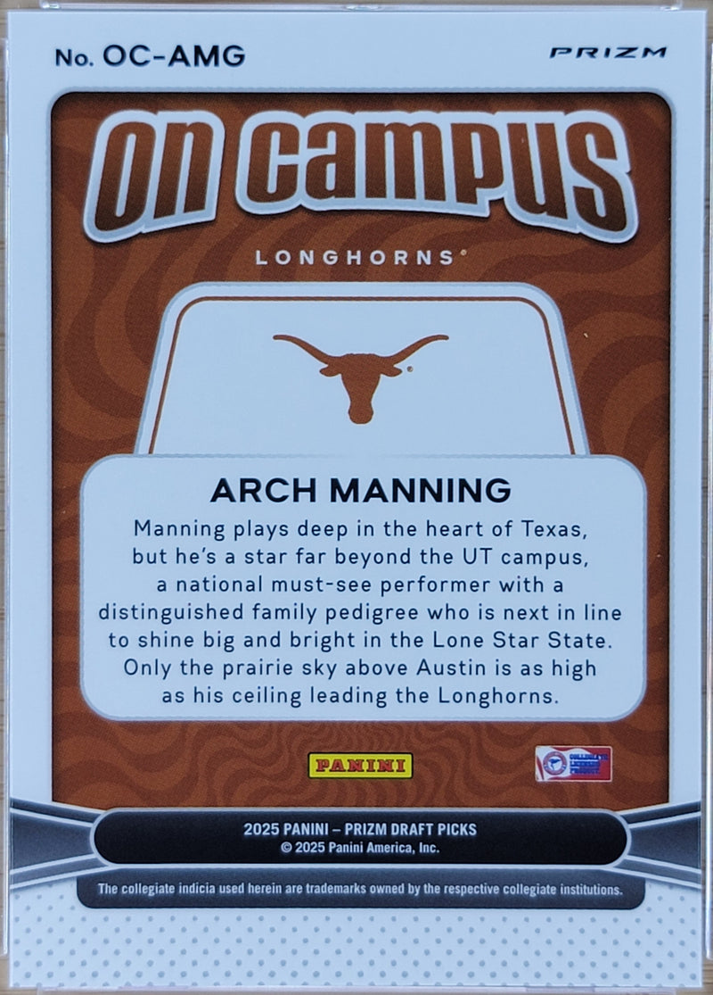 2025 Panini Prizm Draft Picks Arch Manning On Campus #OC-AMG-2