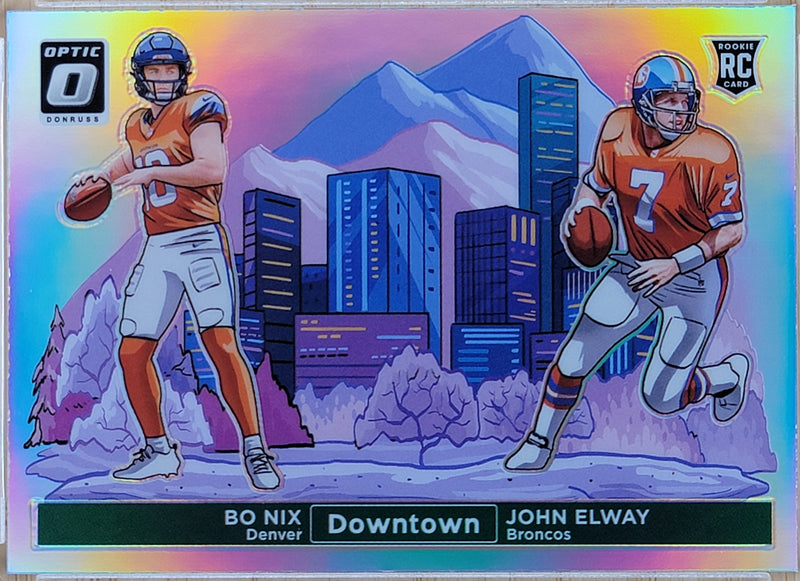 2024 Donruss Optic Bo Nix / John Elway Downtown Duos #13-1