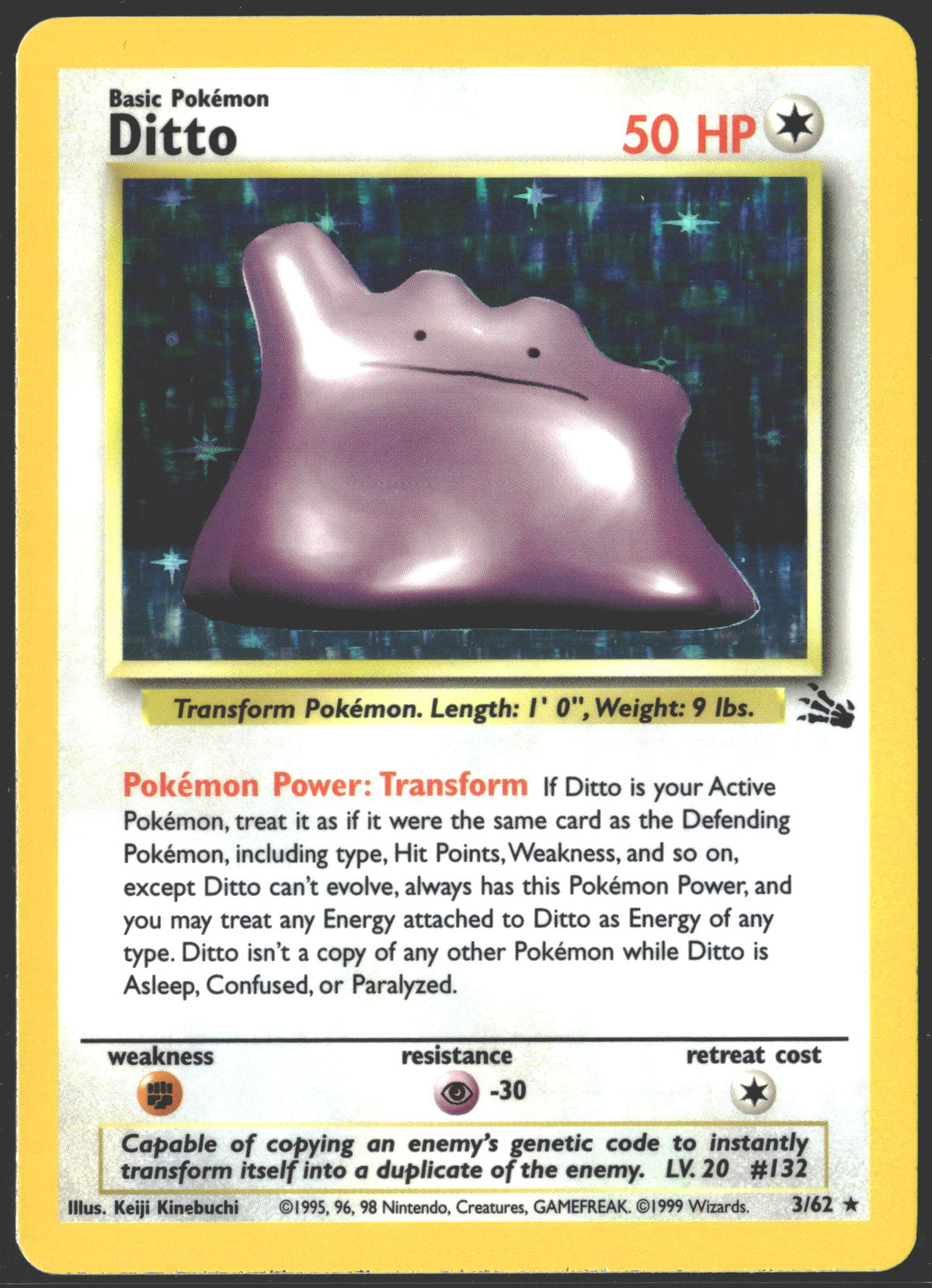 1999 Ditto Holo Fossil #03/62-1