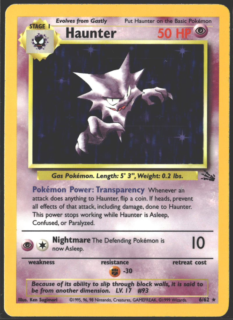 1999 Haunter Holo Fossil 6/62-1