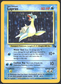 1999 Lapras Holo Fossil #10/62-1