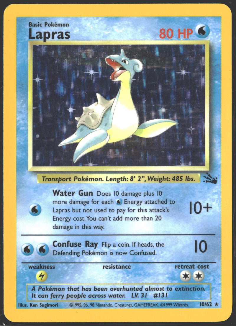 1999 Lapras Holo Fossil #10/62-1