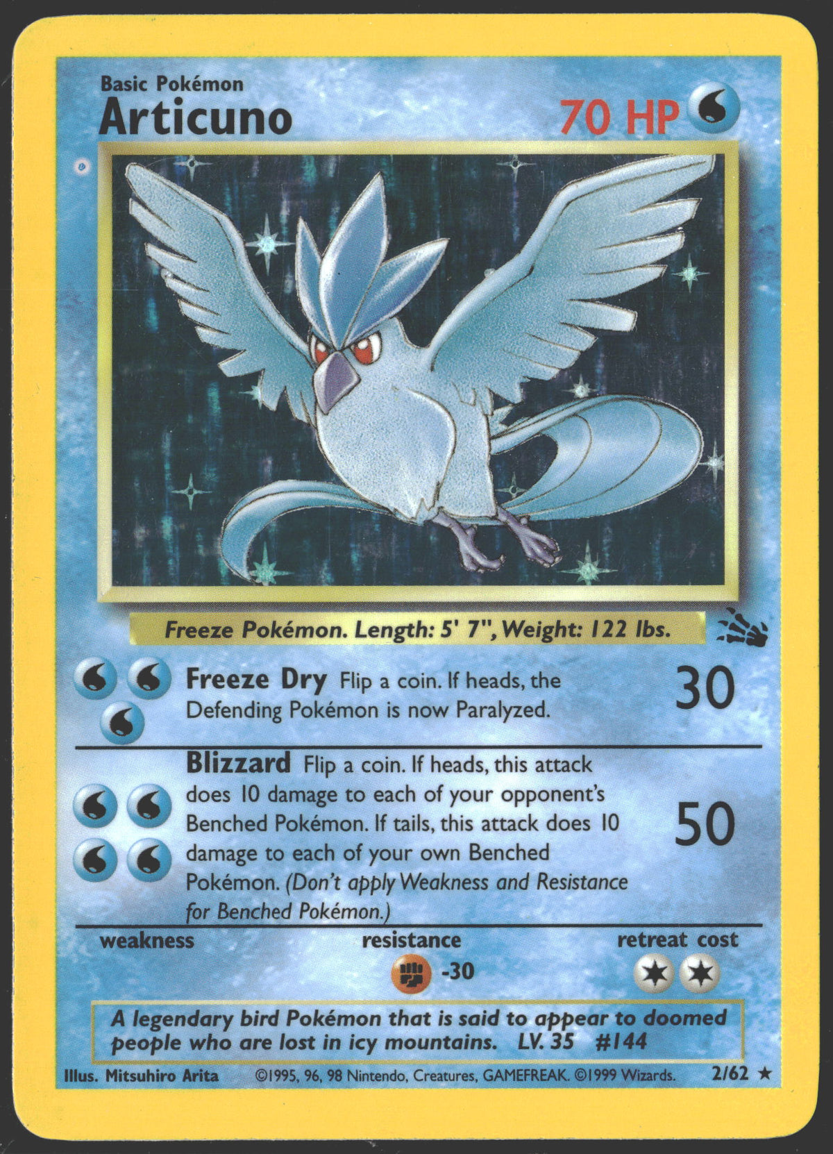 1999 Articuno Holo Fossil #02/62