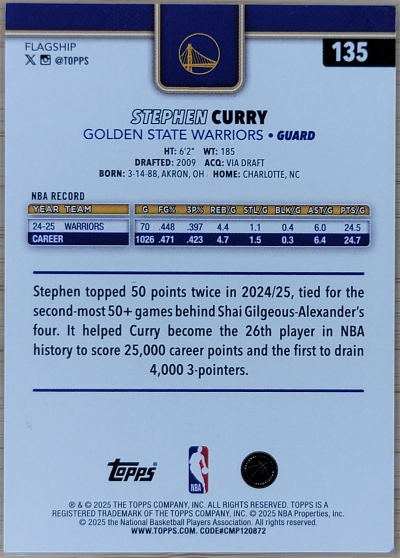 2025-26 Topps Stephen Curry Crackleboard Gold #/50 #135-2