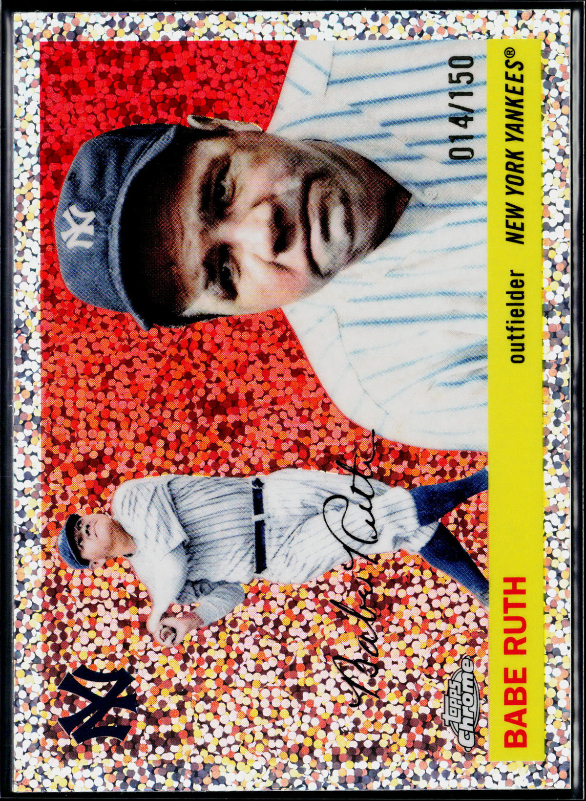 2025 Topps Chrome Platinum Babe Ruth Speckle Refractor #/150 #418-3