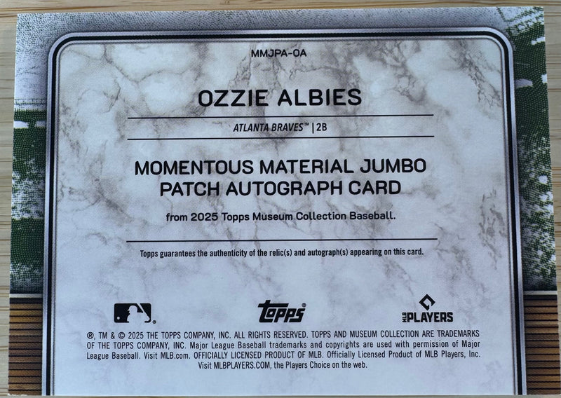 2025 Topps Museum Collection Ozzie Albies AU #MMJPA-OA-2