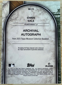 2025 Topps Museum Collection Chris Sale Pink/99 AU #AA-CS-2
