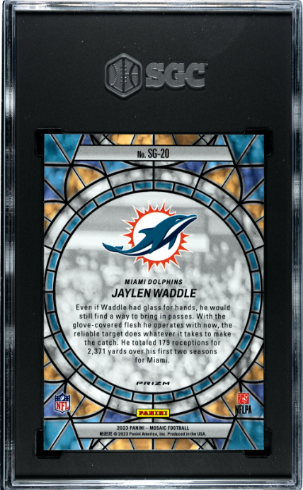 2023 Panini Mosaic Jaylen Waddle Stained Glass #SG-20 SGC 9.5-2