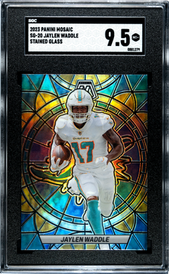 2023 Panini Mosaic Jaylen Waddle Stained Glass #SG-20 SGC 9.5-1