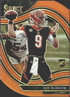 2020 Panini Select Joe Burrow Orange Prizm Die Cut RC #346-1