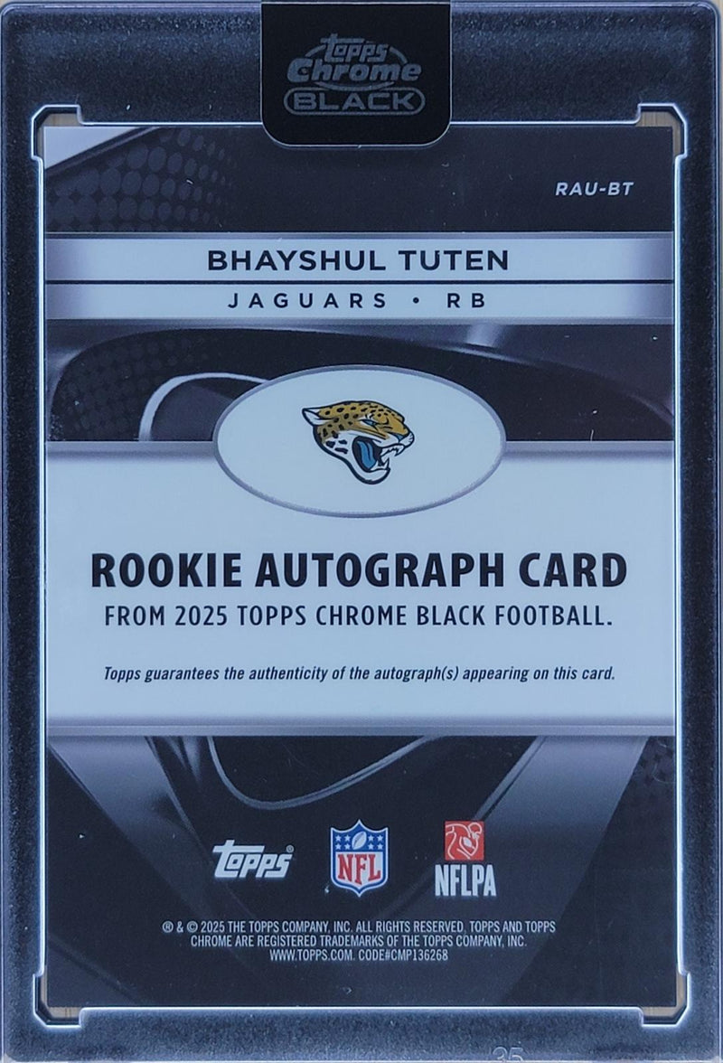 2025 Topps Chrome Black Bhayshul Tuten Rookie Auto Green Refractor #/99 #RAU-BT-2