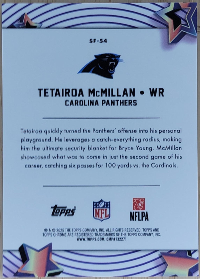 2025 Topps Chrome Cosmic Tetairoa McMillan Starfractor Orange #/25 #SF-54-2