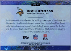 2025 Topps Chrome Cosmic Justin Jefferson Stars in the Night Gold Interstellar Refractor #/50 #STN-19-2