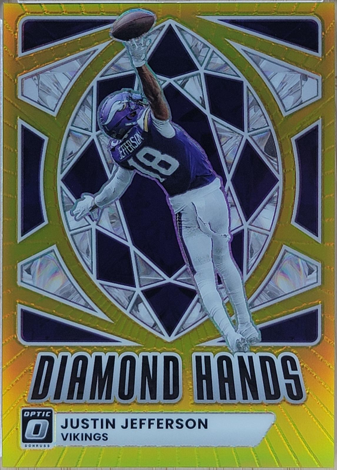 2025 Donruss Optic Justin Jefferson Diamond Hands Gold #/10 #8-1