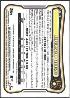 2026 Bowman Chrome Jeferson Quero Auto Rookie Geometric Refractor /150 #CRA-JQ-2