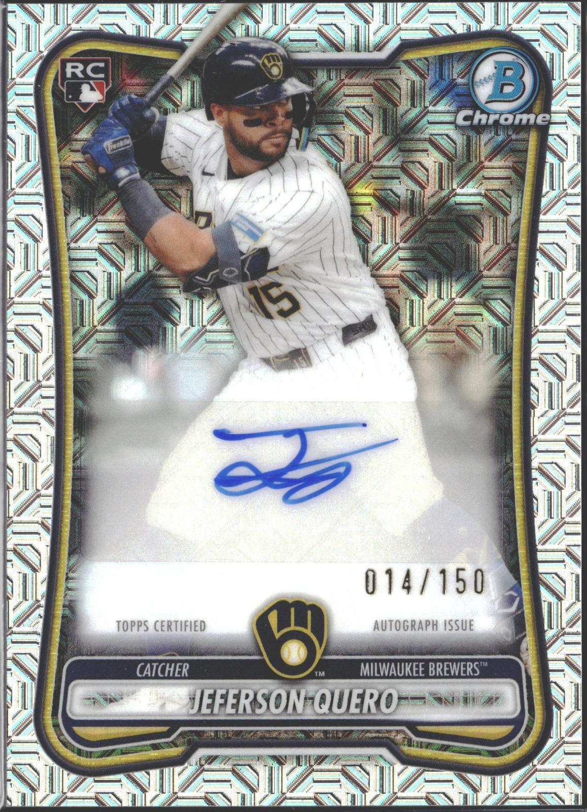 2026 Bowman Chrome Jeferson Quero Auto Rookie Geometric Refractor /150 #CRA-JQ-1